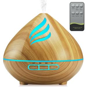 Professional Grade 500ML Essential Oil Diffuser, Aromatherapy Experience with 14 Color Lights, Multiple Timer Options, Diffusion Technology and Waterless Auto-Off System