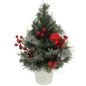 WeRChristmas 37 cm Frosted Decorated Christmas Tree with Gold Pot Table Decoration