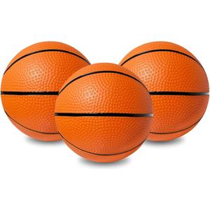 Botabee 5-Inch Mini Basketball Balls Set of 3 - Ideally Sized for Boys, Toddlers - Indoor and Outdoor Pool Basketball for Mini Hoops - Exciting Over The Door Ball Games - Orange and Black