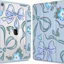 Mektron Case for 2026 iPad Air 11 inch M4 8th (M3 2025 7th /M2 2024 6th), Compatible with iPad Air 10.9" (2022 5th Gen /2020 4th Gen), Buit in Pencil Holder with Shockproof Clear Shell, Bows C355