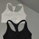 Hanes Womens Sport Compression Racerback Sports-Bra (Medium, Black/White - 2 Pack)