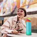 4 x yoelike Grid Silicone Boot for Owala Water Bottle, Anti-Slip Protective Sleeve for FreeSip/Twist/Flip, Bottom Bumper Cover for Watter Bottle Accessories (40 Ounces, Mint Green)