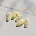 Flower Nail Art Stickers 5D Embossed Flower Nail Stickers Floral Nail Decals Self Adhesive Daisy Nail Art Stickers Decals Spring Nail Art Supplies for Women DIY Manicure Nail Art Decorations