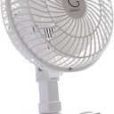 Genesis 6-Inch Clip Convertible Table-Top & Clip Fan Two Quiet Speeds - Ideal For The Home, Office, Dorm, More Off White (1 pack white)