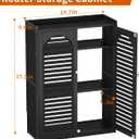 lesolar WiFi Router Storage Cabinet, Router Organizer with Adjustable Shelf | Floor Standing Modem Cable Management Hider, Modem Box Electronics Enclosure for Living Room, Office and Bedroom