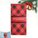 Handmade Christmas Gift Card Booklet 1 Pack, Red Plaid Gift Card Holder with Merry Christmas Text, (1)