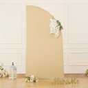 Champagne Half Moon Arch Covers Wedding Arch Backdrop Cover for Weddings Birthday Parties Baby Showers Events 5ft Champagne Half Arch Fabric Cover Set