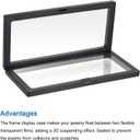 MECCANIXITY Floating Frame Display Holder Stand 3D Jewelry Display Box with Base 11.81 x 4.33 x 0.79 inch Black Pack of 1
