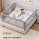 FAMILL Bed Rail for Toddlers, Foldable Toddler Bed Rails Suitable for Queen/King/Full/Twin Size, Grey, 70.8", 1 Side