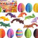 8 Pcs 3D Printed Dragon Eggs with Dragon Inside,Mystery Egg Articulated Fidget,Home Office Decor Executive Desk Gifts