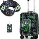 Kids Suitcase Set for Boys Hardside Luggage with Spinner Wheels 2 Piece 16inch Toddler Suitcase for Boys Travel Carry on Luggage Airline Approved (1006)