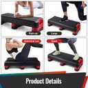 33.5" Aerobic Exercise Folding Step Platform for Home Workout, Configurable 3 Height Workout Stepper for Office Indoor Home Gym Exercise, Lightweight, Save Storage Space Aerobic Step Platform