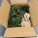 3 Ft Artificial Small Mini Christmas Tree with Dual Color Warm White & Colorful Lights, Tabletop Christmas Tree Battery Operated Pinecones Red Berries, Remote Control, 12 Modes Timer, Burlap Base