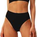 Womens High Rised Cotton Underwear Soft Breathable Panties Deep Length Briefs Underpant Multipack (Black,White, XS)