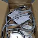 66W Modern LED Ceiling Light, 5 Rings Flower Flush Mount Light Fixture with Remote Control Chrome Dimmable Ceiling Lamp for Living Room, Bedroom, Dining Room, Hallway, Kitchen (Chrome,31.89Inch)