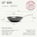 Made In Cookware | 13" Seasoned Carbon Steel Wok - (Like Cast Iron, but Better) | Professional Cookware | Crafted in Sweden | Induction Compatible