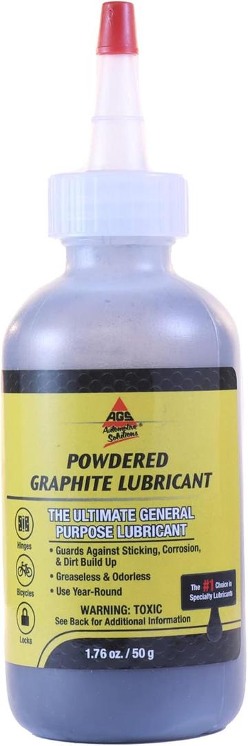 AGS Company MR. ZIP Extra Fine Dry Graphite Lubricants Bottle 2oz., Advanced Dry Film Lubricant, Robust Home Improvement Aid, Diminish Friction and Midigate Wear