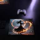 Glass Gaming Mouse Pad with LED Lights,Professional Esport Mousepad with Type C Port, Ultra-Smooth Hard Surface for Office Bedroom and Gaming, Large Non-Slip Silicone Base11.8" x 15.7"