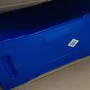 United Solutions 23 Gallon Highboy Plastic Recycling Bin Kitchen Trash Can with Lid, Pass Through Handles, and Dustpan Edge, Blue