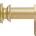 Gold Curtain Rods for Windows 28 to 60 Inch - 5/8 Black Metal Heavy Duty - Decorative Window Small Curtains Rod with Brackets for Kitchen, Bathroom, Sliding Cafe Drapery Rods Door (30-60"(1 Pack))