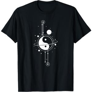 Universe Yin and Yang T-Shirt (Small, Black)
