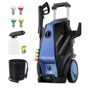 5000PSI 4.0GPM Heavy Duty Power Cleaner with 33 FT Extension Hose, 4 Quick Connect Nozzles and Foam Cannon for Cars/Fences/Driveways/Patios/Home Cleaning, Blue
