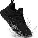 Slip On Sneakers Women Non Slip Work Shoes Water Resistant Comfortable Black Slip Resistant Breathable Lightweight Walking Shoe Zapatos Antideslizantes para Mujer, Black, 5