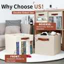 HNZIGE Fabirc Storage Cubes Bin 13x15x13 Clear Storage Cube, 4 Pack Foldable Cloth Cubby Storage Bins for Cube Organizer Closet Cabinet, Large Fabric Storage Bins for Shelves Organizer Bins- Cream