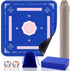 Mahjong Mat for Table, 31.5''x31.5'' Mahjong Mat with Rules, Non-Slip, Noise Reduction, Waterproof, American Mahjong Tile Mat, Mahjong Mats with Carry Bag