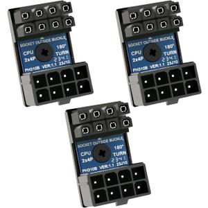 CPU ATX 8P Power Adapter Male to Female Header 180 Degree Socket Buckle for Desktop Chassis CPU Wiring Beautification (PH310B 3pcs)