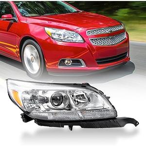 Headlight Assembly Compatible with Chevy Malibu 2013 2014 2015 Replacement Halogen Headlamp Projector Passenger Right Side GM2502362 23294938