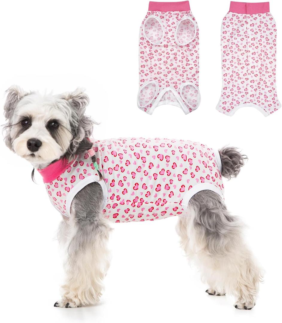 FEimaX Dog Surgery Recovery Suit Female and Male Spay with Pee Hole, Pet Body Suits for Puppy After Spayed, Neuter Surgical Onesie for Small and Medium Dogs Cats, Alternative Bandages E-Collar & Cone