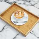 Bam & Boo Natural Bamboo Serving Tray Modern Rectangular (Bamboo, 13 x 9" x 1.2") for Food, Drinks, Decor, Vanity in Home, Kitchen, Bathroom, Coffee Table, Bed