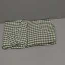 Romanstile Gingham Ruffled Tablecloth Rectangle - Waterproof Linen Cotton Checkered Table Cloth, Outdoor Plaid Table Cover for Picnic, Camping, Party - 60 x 120 Inch, Sage