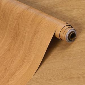 Brown Wood Textured Peel and Stick Wallpaper Wood Grain Contact Paper Removable Self Adhesive Drawer Liner Shelf Paper 31"x157" Wooden allpaper Bubble-Free Design Waterproof Counter Top Vinyl Wrap