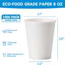 RACETOP 8 oz 1000 Pack Disposable Paper Coffee Cups, Paper Cups 8 oz Disposable, Ideal for Party, Home, Office