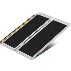 Ruedamann 4FT Portable Wheelchair Ramp, Non-Slip Aluminum Folding Handicap Ramp for Doorways, Wheel Chair Threshold Ramp for Home Steps, Stairs, Wheelchair, Scooters, Pets, Entry