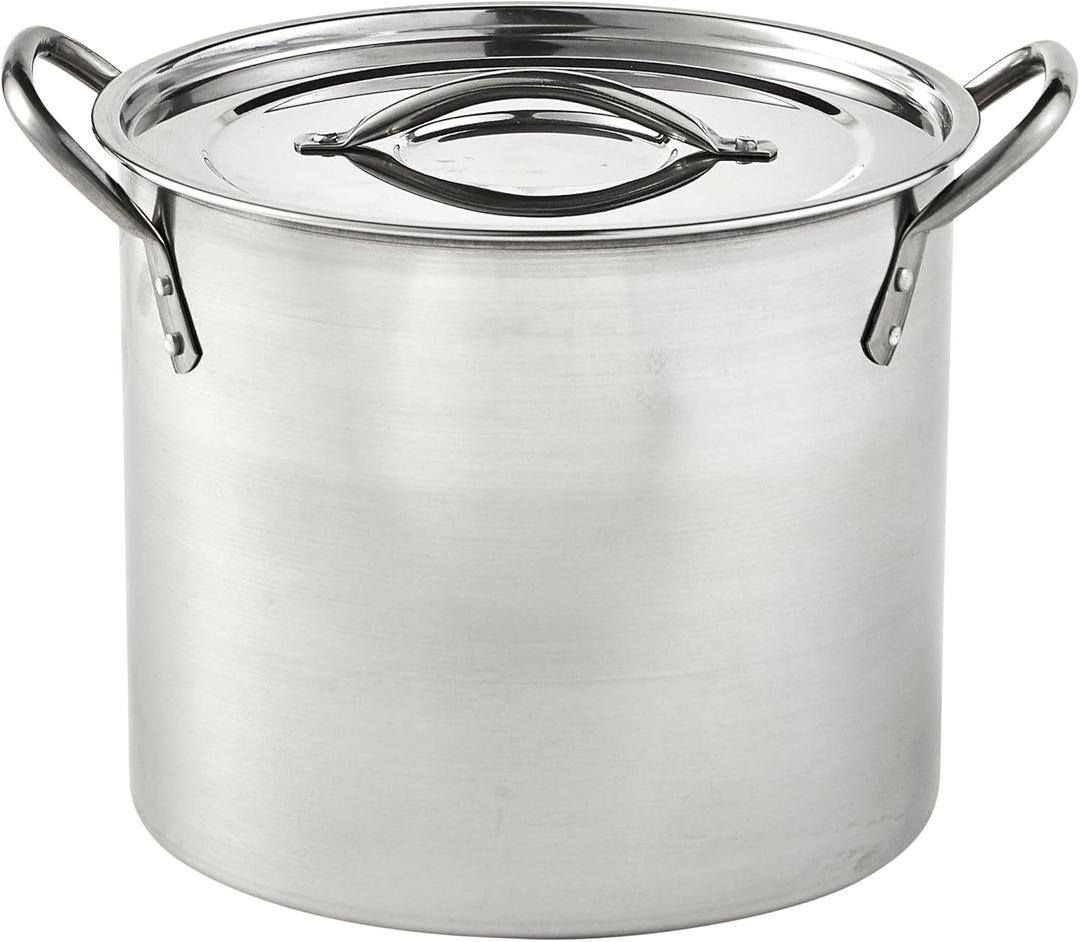 IMUSA 8 Quart Stainless Steel Stock Pot with Lid, Silver