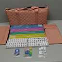 American Mahjong Set with Storage Bag, 166 White Tiles, 4 All-in-One Rack/Pushers, Mahjong Tiles Set (Ma Jong, Mah-Jongg, Majiang)