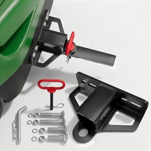 Zero Turn Lawn Mower Hitch with 1-1/4" Receiver, 6mm Thicker Heavy Duty Steel Bolt On Trailer Hitch with Chain Slot & Hitch Pin & Clip, Universal Fit for Tractor, ATV, Trailer