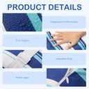 Lineshading 4 Pcs Chaise Lounge Pillow with Strap Outdoor Waterproof Pool Chair Neck Headrest Pillows with Adjustable Elastic Band for Beach Patio Chair Recliner(Blue,Stripe)