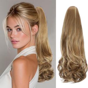 18 Inch Ponytail Extension - Soft Wavy Pony Tails Hair Extensions, Claw Clip Ponytail Extension, Synthetic Hair Extensions Ponytail, Clip in Ponytail