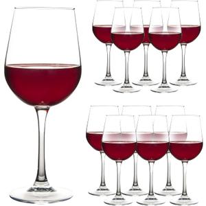 12 oz Fully Tempered Wine Glasses Set of 12, Classic Design, Durable and Scratch-resistant