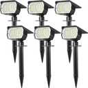 WENATY Solar Spot Lights Outdoor Waterproof IP65, 6 Pack Landscape Spotlights with 46 LEDs, 3 Modes Auto On/Off Solar Powered Flood Lights for Outside Pathway, Yard, Garden, Walkway (Cool White)