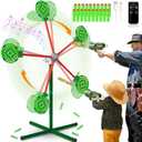 Rocket Shooting Games Toys with Rotating Target 2 Toy Guns 20 Foam Darts Kids Outdoor Toys for Boys Age 5 6 7 8 9 10+ Year Old Carnival Games Compatible with Nerf Guns (Green)