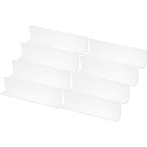 PATIKIL 8 Pack Shelf Dividers for Closet Organization, 9.9x1.2x2.4 Acrylic Closets Separator Kitchen Cabinet Shelves Under Bed Blocker for Bedroom Kitchen Office, Clear