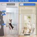SHYUJAJIE 59 Inch Extra Tall Pet Gate for Cats,29.5-43" Adjustable Wide Dog Gates,No Drilling Pressure Mounted Walk Through Tall Cat Gate for Doorways,Hallway,Stairs