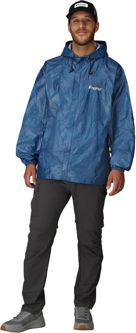 FROGG TOGGS mens Ultra-lite2 Waterproof Breathable Rain Jacket (Large, Blue)