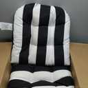 Outdoor/Indoor Wicker Seat Cushions All Weather 19 x 19 inches Outdoor Chair Pads,Black White,Set of 2 (Wicker Cushions) (Cushion With Ties)