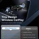 Wireless Carplay Adapter for iPhone Latest Upgrade, Tiny Bluetooth Dongle Convert Wired to Wireless for Apple Car Play Plug & Play, Zero-Lag Auto-Connect GPS Works With 2016+ Cars (Jet Black)
